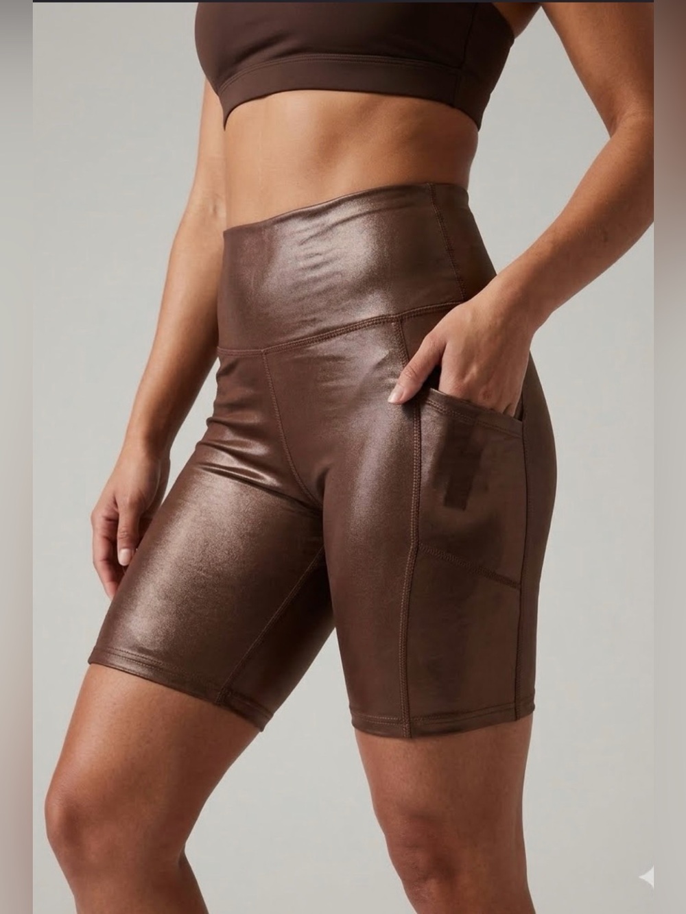 Women’s High-Waist Brown Bike Shorts
